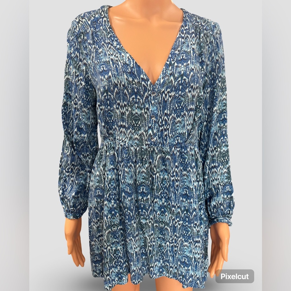 Polyester mini dress, Zara animal print V-neck dress